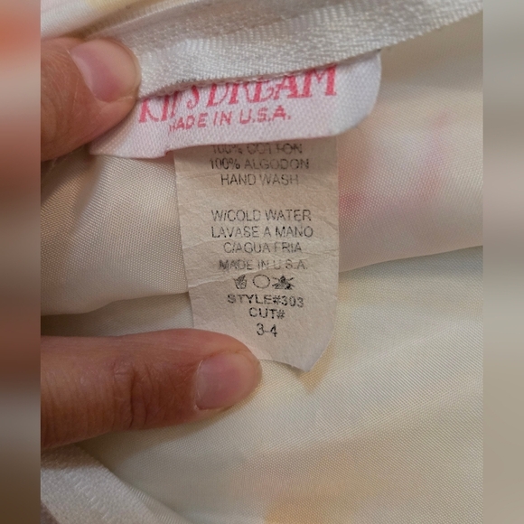 Kids Dream Orange and Pink Floral Dress Size 3-4 - Picture 4 of 4